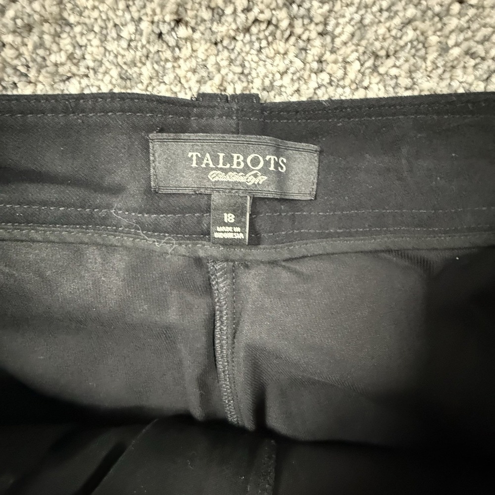 Talbots Signature Womens Size 18 Black Straight Leg Stretch Pants 30 Inseam - Picture 4 of 8